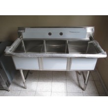 Sink, Three Compartments, Stainless Steel