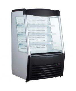 36" Open Refrigerated Merchandiser Grab and Go Display Case | Black (Marchia)