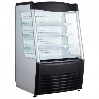 36" Open Refrigerated Merchandiser Grab and Go Display Case | Black (Marchia)