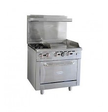 2 Burner Range w/ 24" Griddle (Gas) (Serv-Ware)