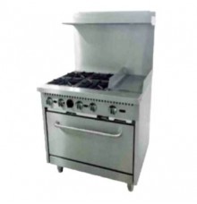 4 Burner Range w/ 12" Griddle (Gas) (Serv-Ware)