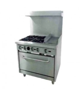 4 Burner Range w/ 12" Griddle (Gas) (Serv-Ware)