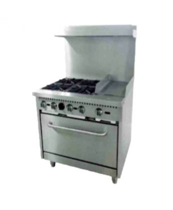 4 Burner Range w/ 12" Griddle (Gas) (Serv-Ware)