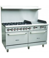 6 Burner Range w/ 24" Griddle (Gas) (Serv-Ware)