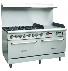 6 Burner Range w/ 24" Griddle (Gas) (Serv-Ware)