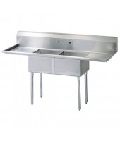2 Compartments Sink with 2 Drainboards