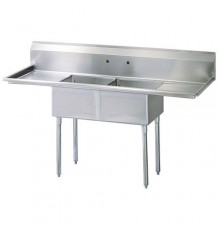 2 Compartments Sink with 2 Drainboards