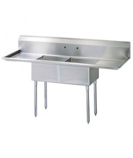 2 Compartments Sink with 2 Drainboards